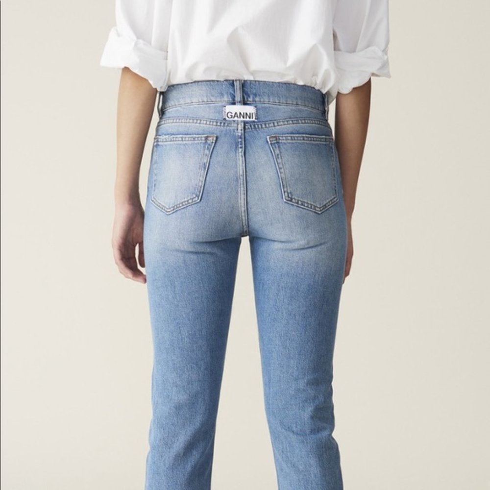 GANNI Split Hem Denim Jeans, Size 29